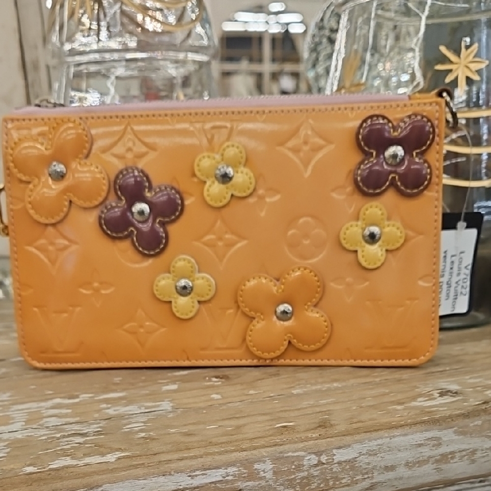 Louis Vuitton Orange and Yellow Floral Clutch